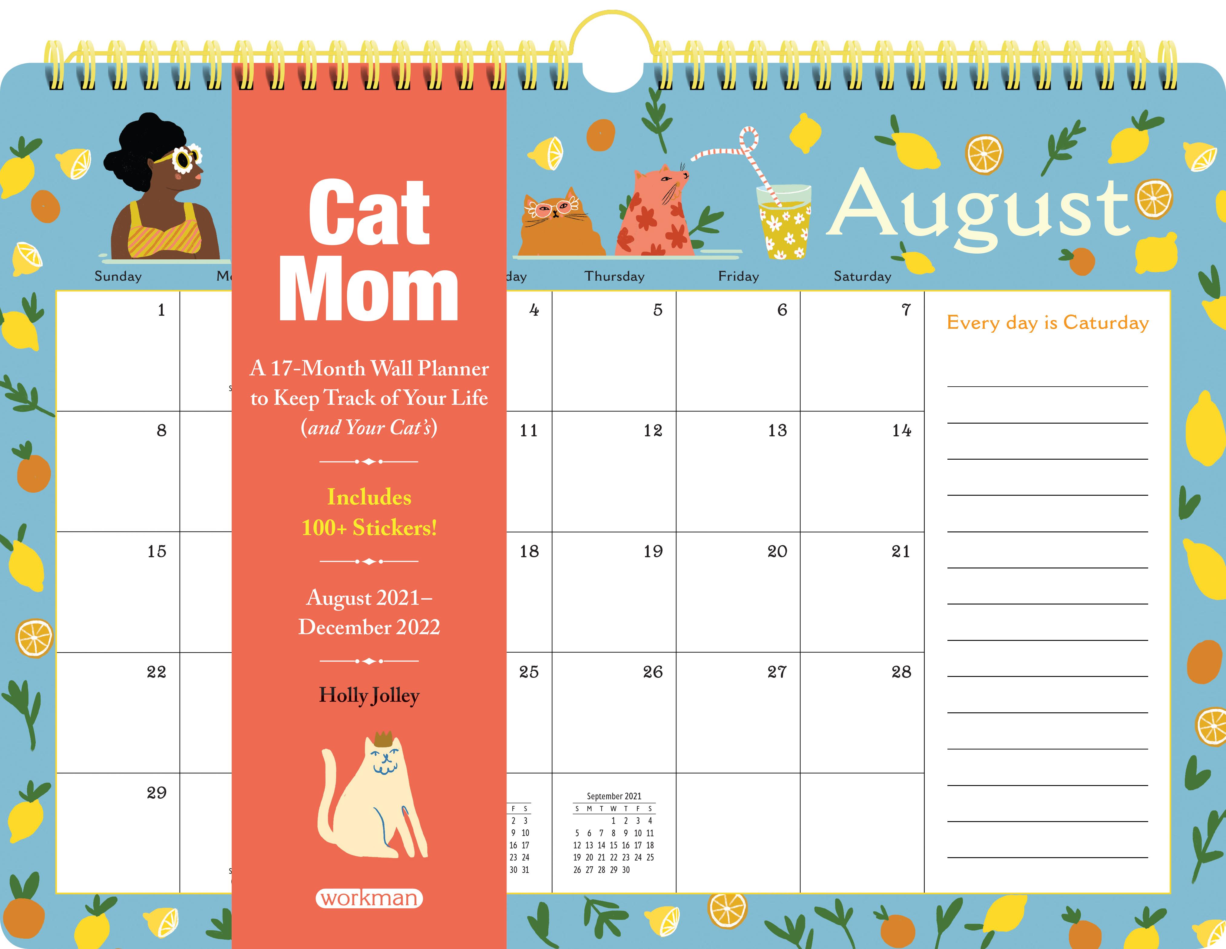 Cat Mom A 2022 17-Month Wall Planner - Calendars.com