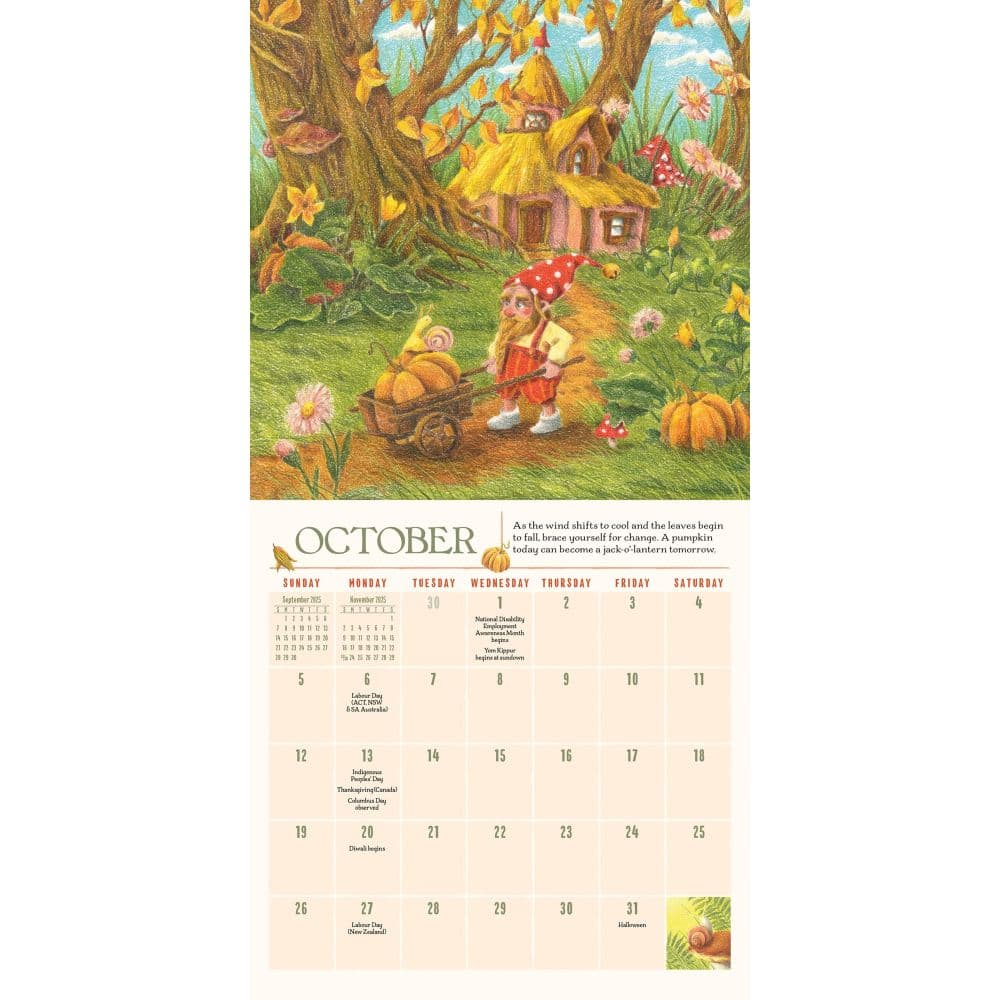 Gnome Life 2025 Mini Wall Calendar Third Alternate Image width="1000" height="1000"