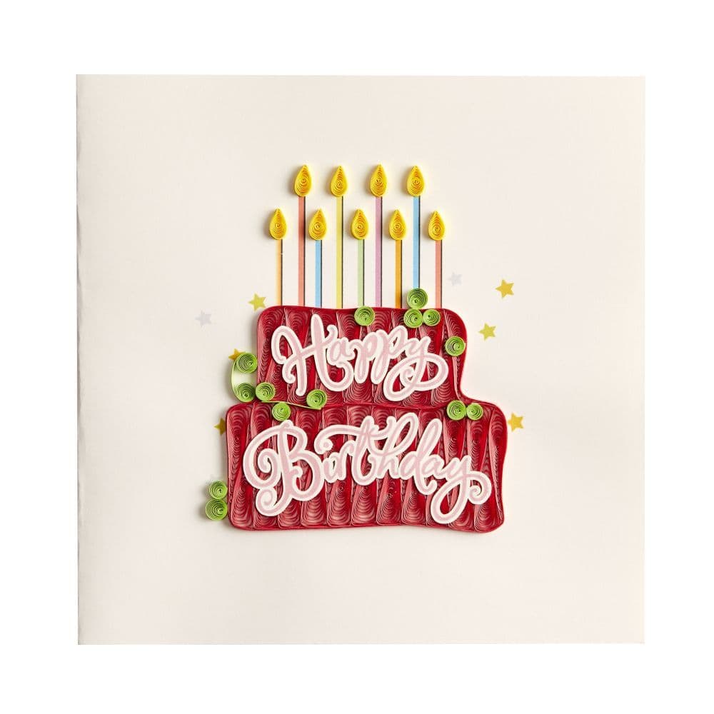 Red Cake Quilling Birthday Card First Alternate Image width=&quot;1000&quot; height=&quot;1000&quot;