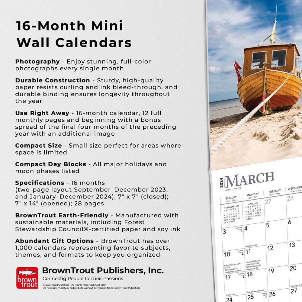 Beaches 2024 Mini Wall Calendar Fourth Alternate Image width=&quot;1000&quot; height=&quot;1000&quot;
