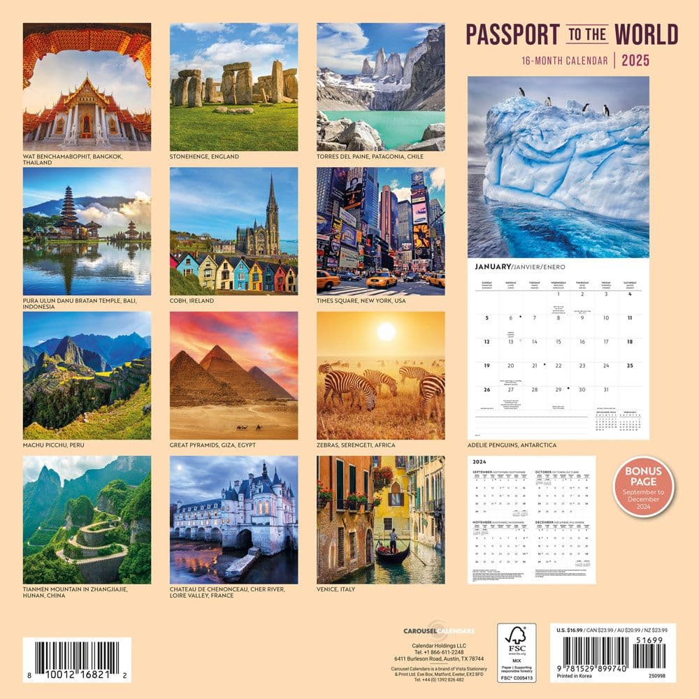 Passport to the World 2025 Wall Calendar First Alternate Image width=&quot;1000&quot; height=&quot;1000&quot;