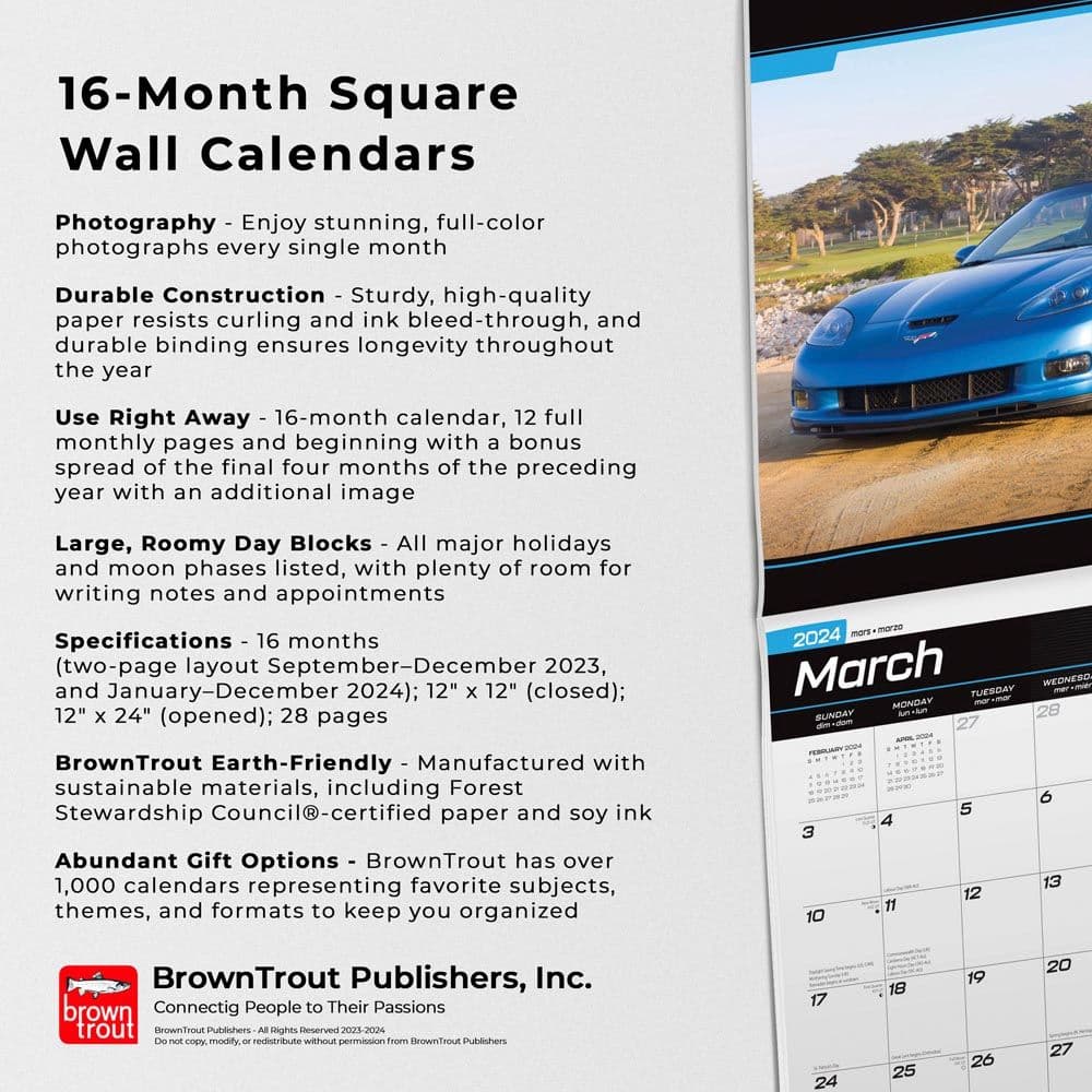 Corvette  2024 Wall Calendar Alternate Image 4