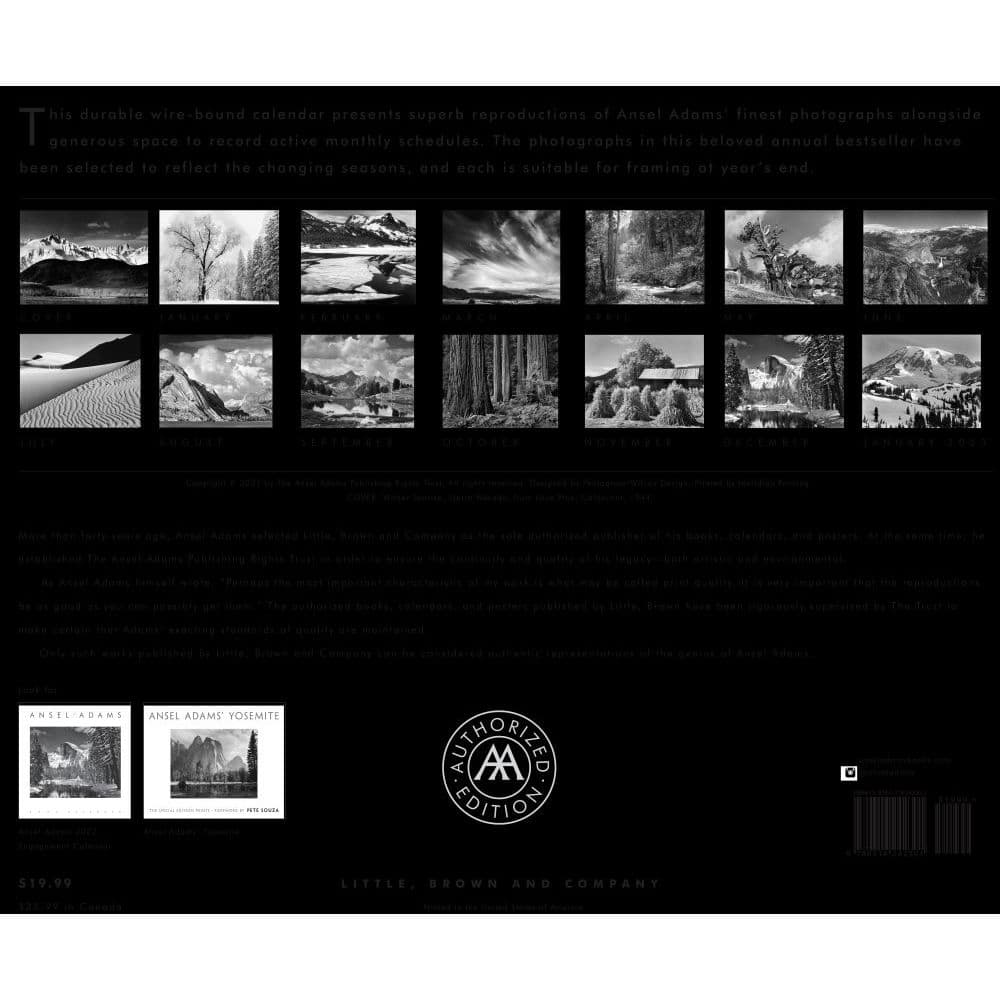 Ansel Adams 2022 Wall Calendar - Calendars.com