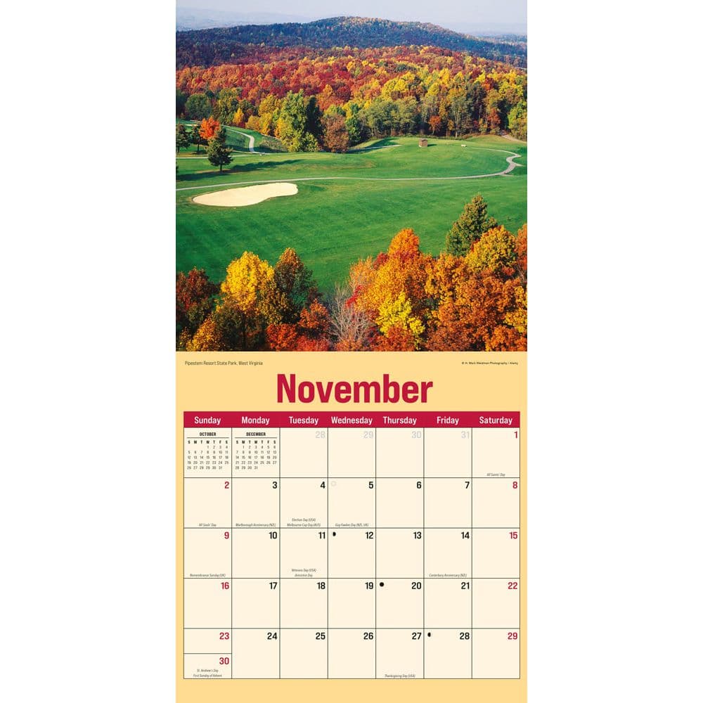 Golf Courses Photo 2025 Wall Calendar Fourth Alternate Image width=&quot;1000&quot; height=&quot;1000&quot;