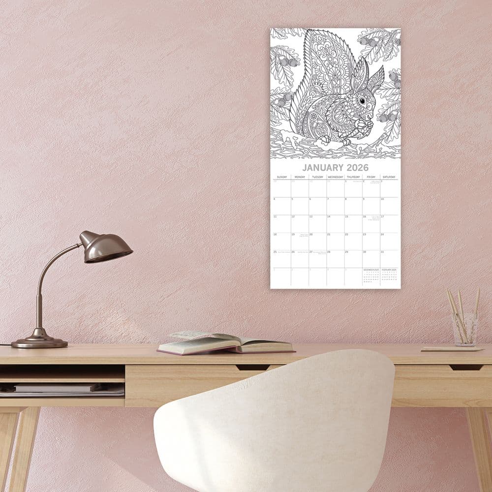 Colouring Calendar 2026 Wall Calendar Second Alternate Image