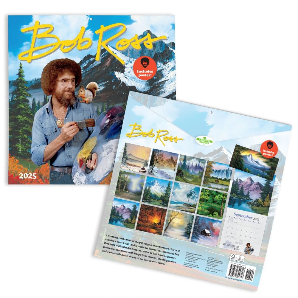 Bob Ross 2025 Wall Calendar First Alternate Image