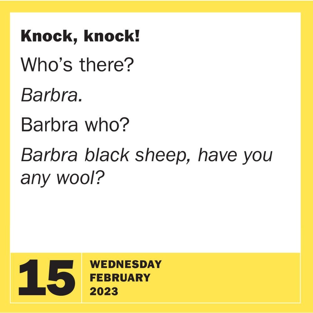 Jokes & Puns 2023 Page-A-Day Calendar - Calendars.com Jokes & Puns 2023 Page-A-Day Calendar - Calendars.com