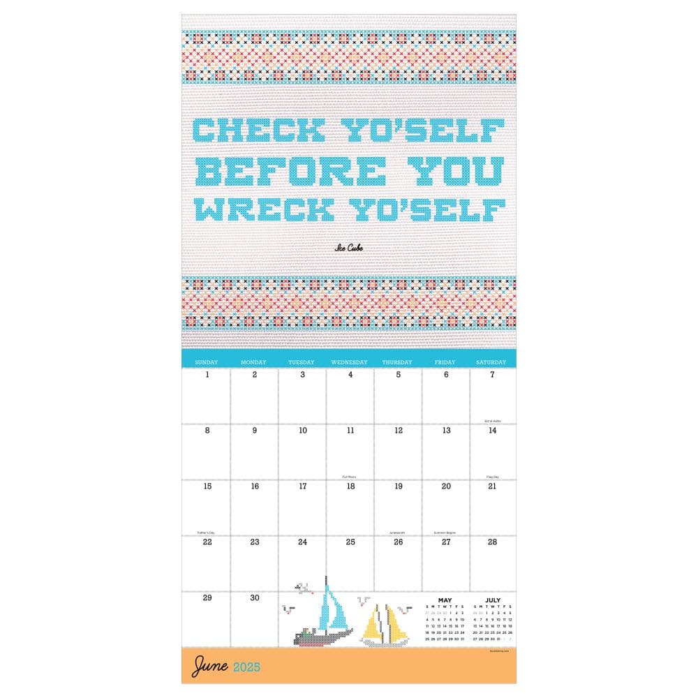 Cross Stitch Lyrics 2025 Wall Calendar Alt2