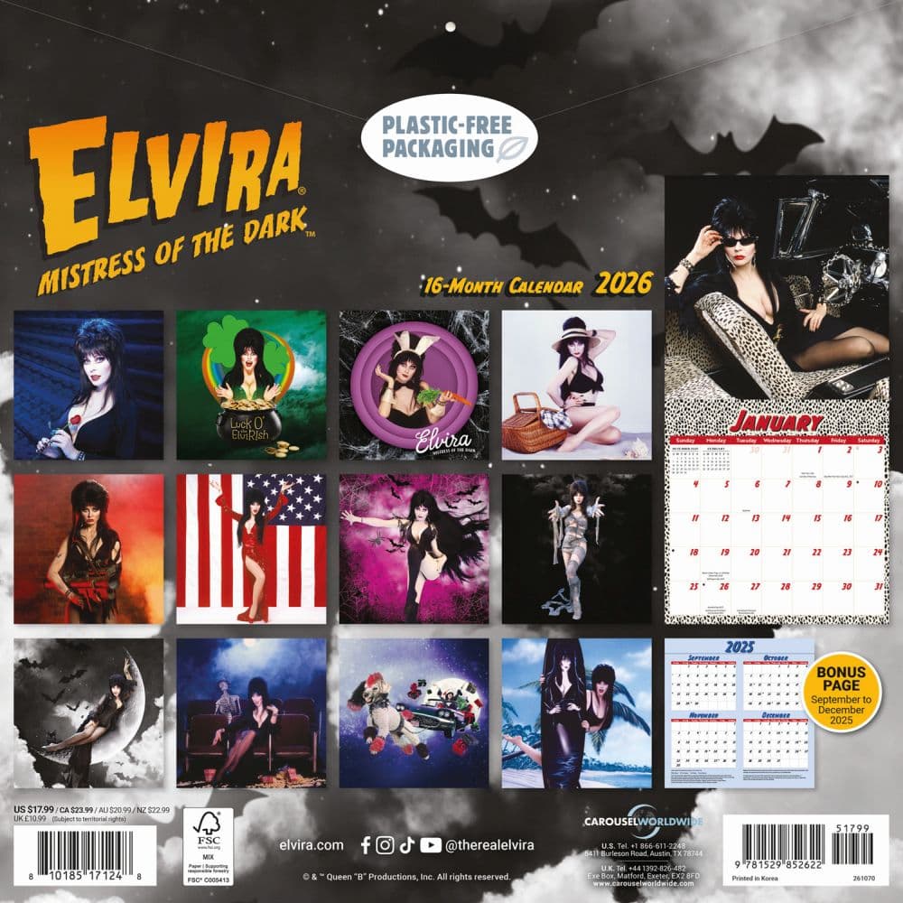 Elvira 2026 Wall Calendar First Alternate Image