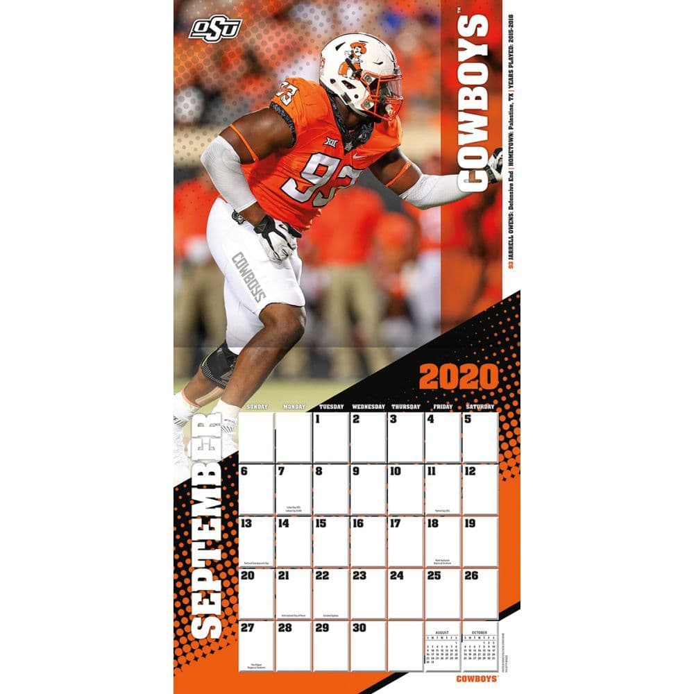 Oklahoma State Cowboys Wall Calendar