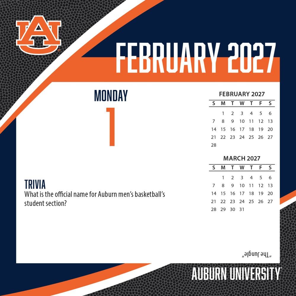 Auburn Tigers 2027 Desk Calendar Third Alternate Image
