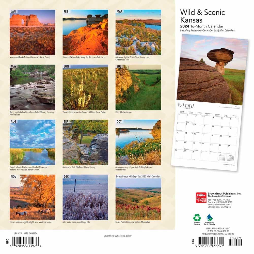 Kansas Wild and Scenic 2024 Wall Calendar