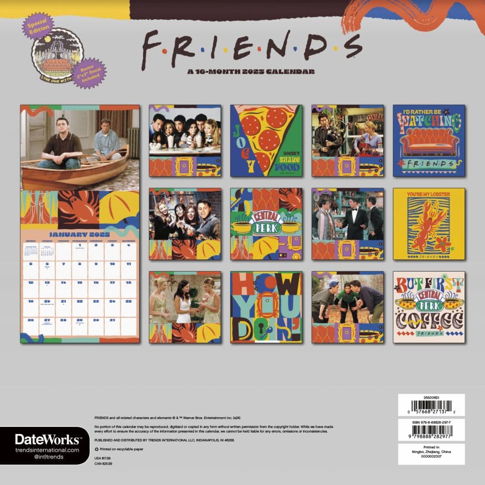 Friends Exclusive with Decal 2025 Wall Calendar First Alternate Image width=&quot;1000&quot; height=&quot;1000&quot;