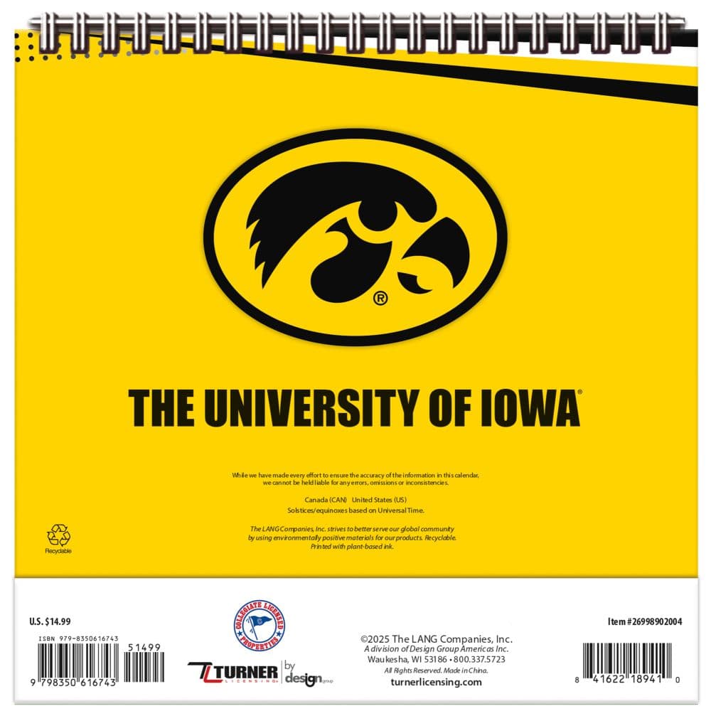 Iowa Hawkeyes 2026 Easel Desk Calendar Third Alternate Image