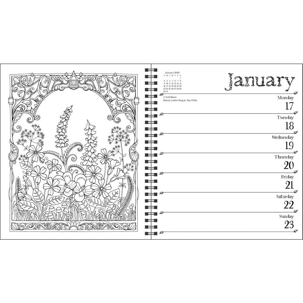 Johanna Basford 2022 Coloring Weekly Planner Calendar - Calendars.com