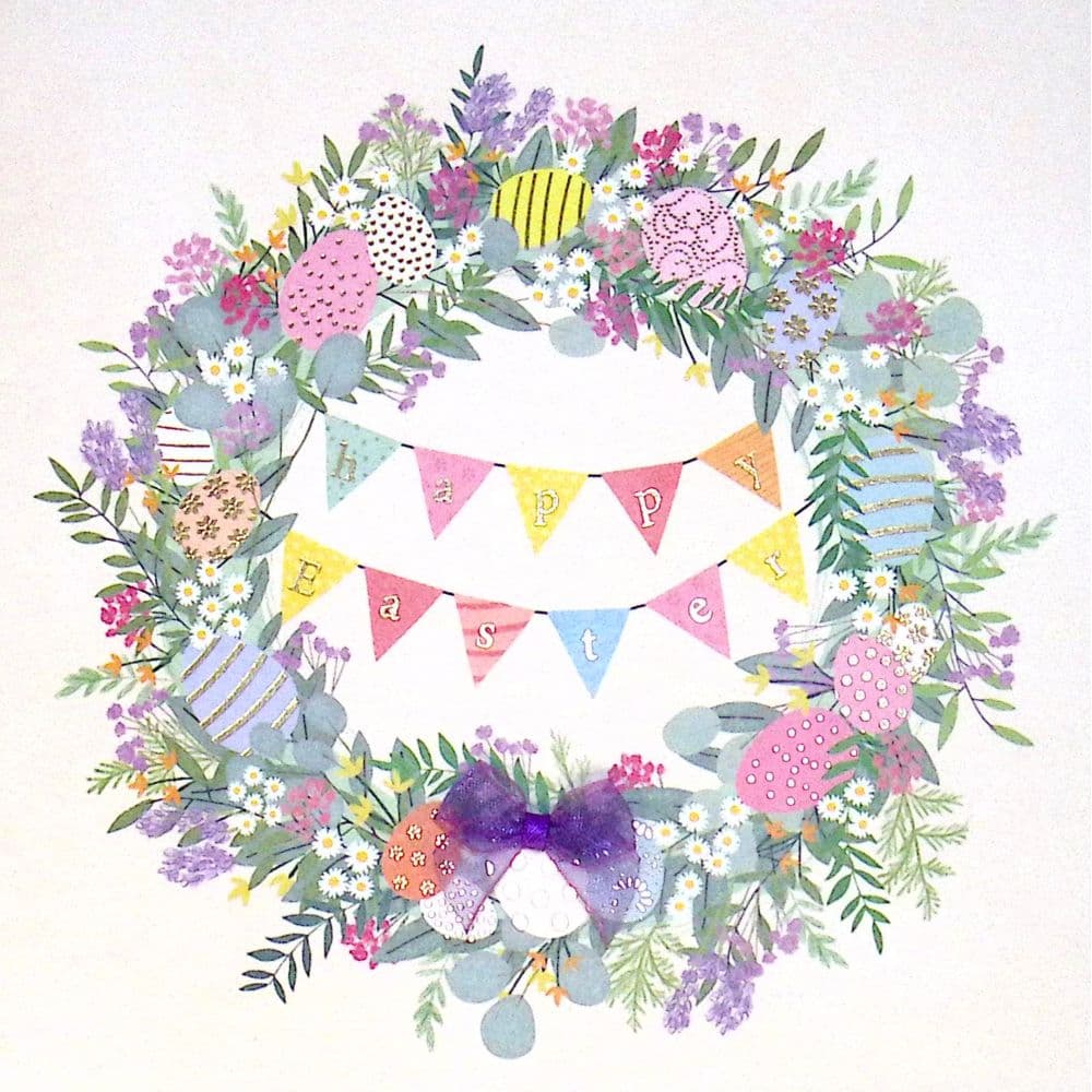 Floral Egg Wreath Easter Card First Alternate Image width=&quot;1000&quot; height=&quot;1000&quot;