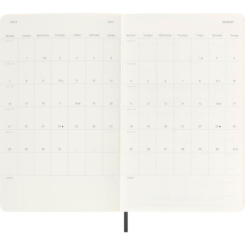 Moleskine Large Black Daily Soft Cover 2025 Planner Fourth Alternate Image