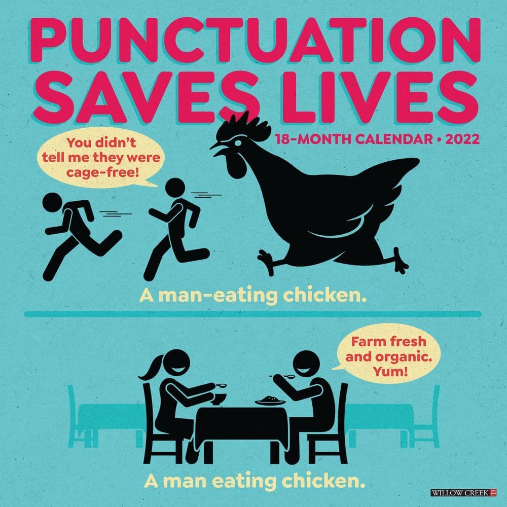 Punctuation Saves Lives 2022 Wall Calendar