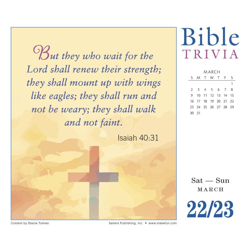 Brain Busting Bible Trivia 2025 Desk Calendar Third Alternate Image width=&quot;1000&quot; height=&quot;1000&quot;