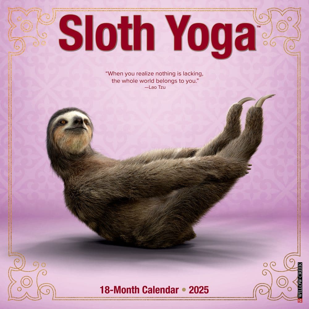 Yoga Sloths 2025 Wall Calendar