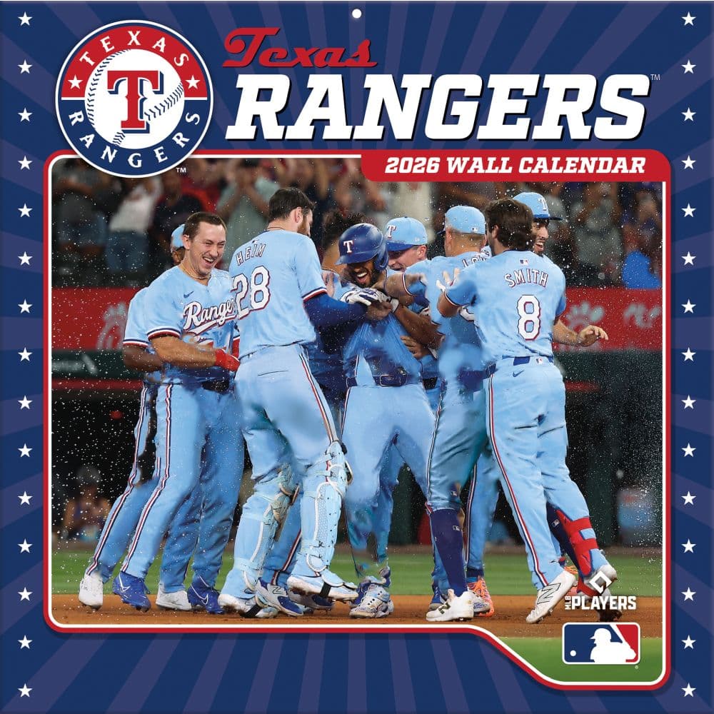 MLB Texas Rangers 2026 Wall Calendar Main Product Image