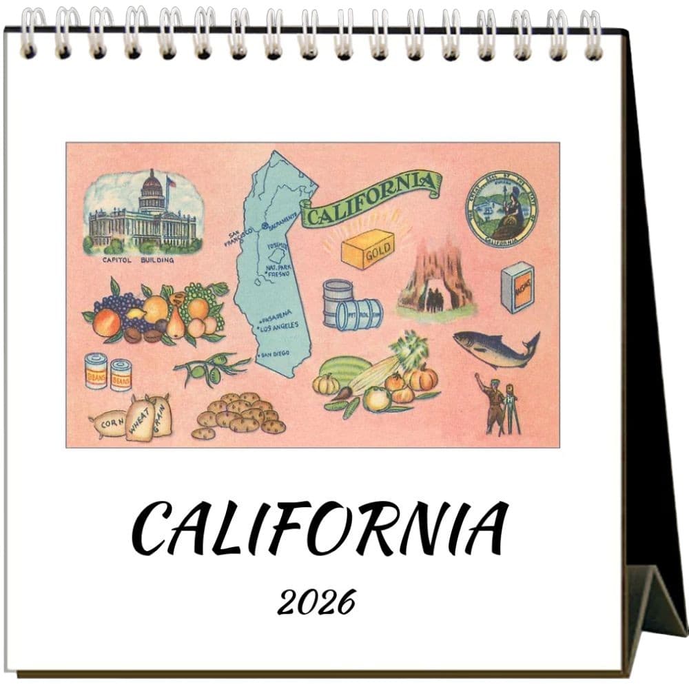 California Nostalgic 2026 Easel Desk Calendar Main Product Image