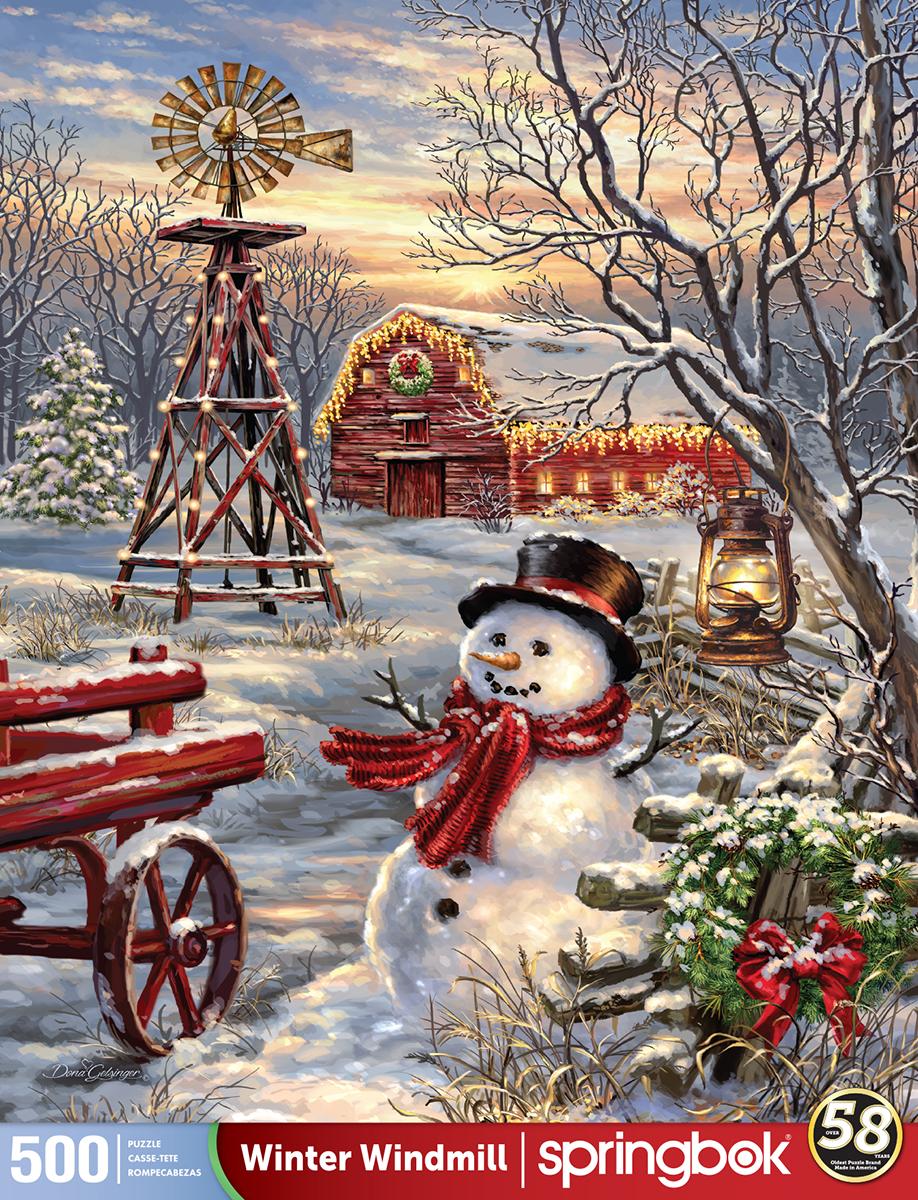 Winter Windmill 500 Piece Puzzle Main Image