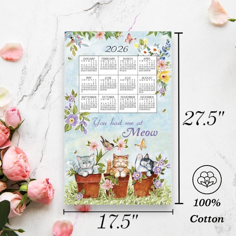 Sweet Kitties 2026 Calendar Towel First Alternate Image