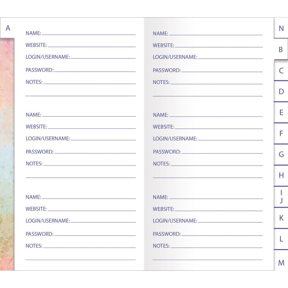 Hummingbird Garden Password Journal Alt4