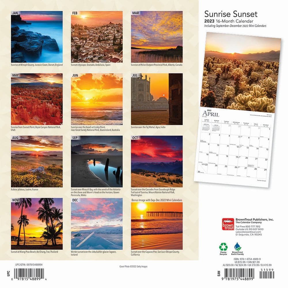 Sunrise Calendar 2023 - Printable Calendar 2023