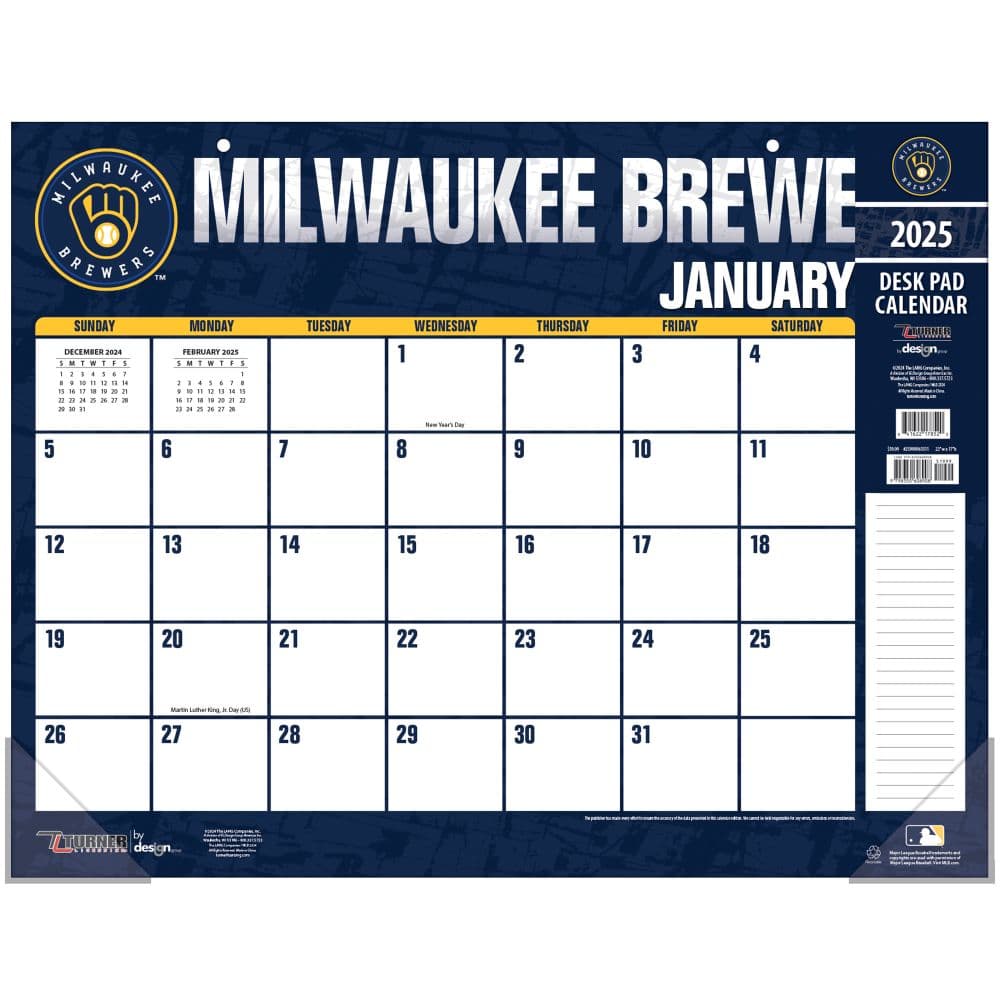 MLB Milwaukee Brewers 2025 Desk Pad