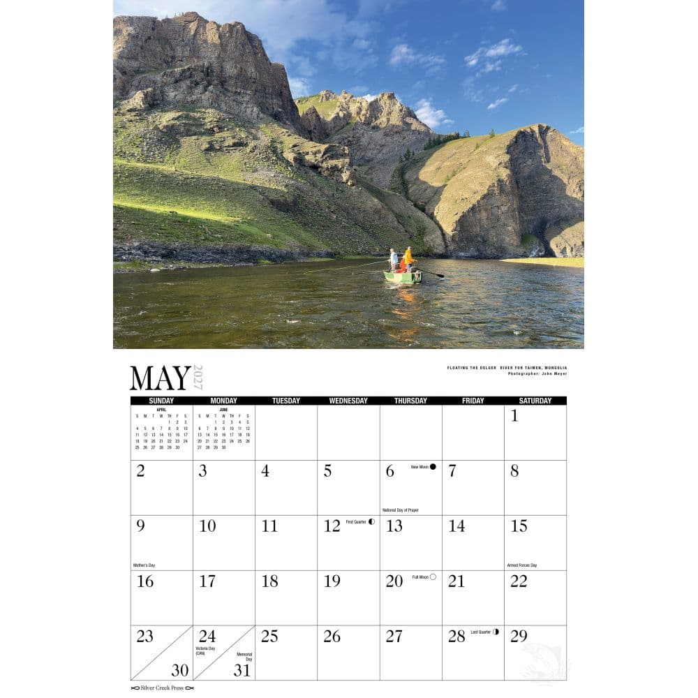 Trout Salmon &amp; Steelhead Fly Fishing 2027 Wall Calendar Second Alternate Image