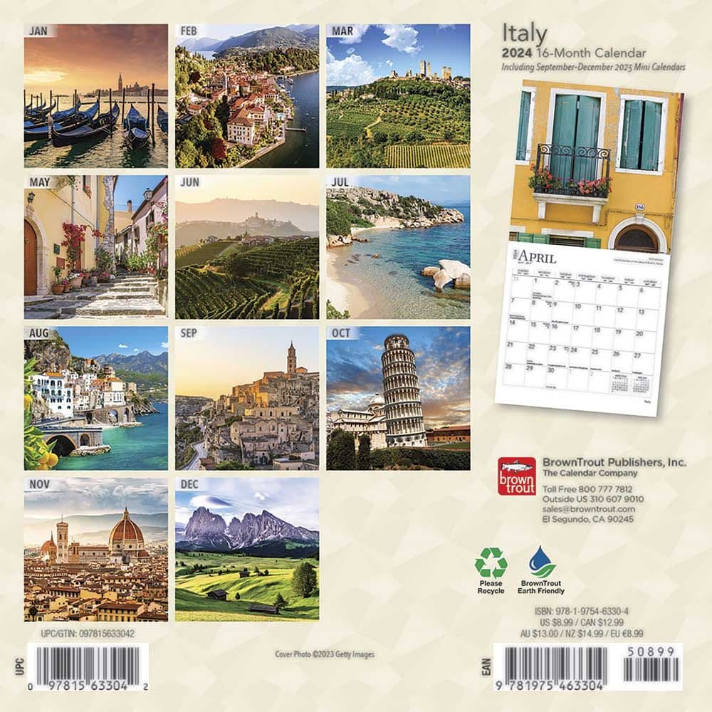 Italy 2024 Mini Wall Calendar First Alternate Image width=&quot;1000&quot; height=&quot;1000&quot;