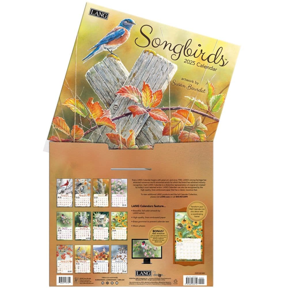 Songbirds by Susan Bourdet 2025 Wall Calendar Sixth Alternate Image width=&quot;1000&quot; height=&quot;1000&quot;