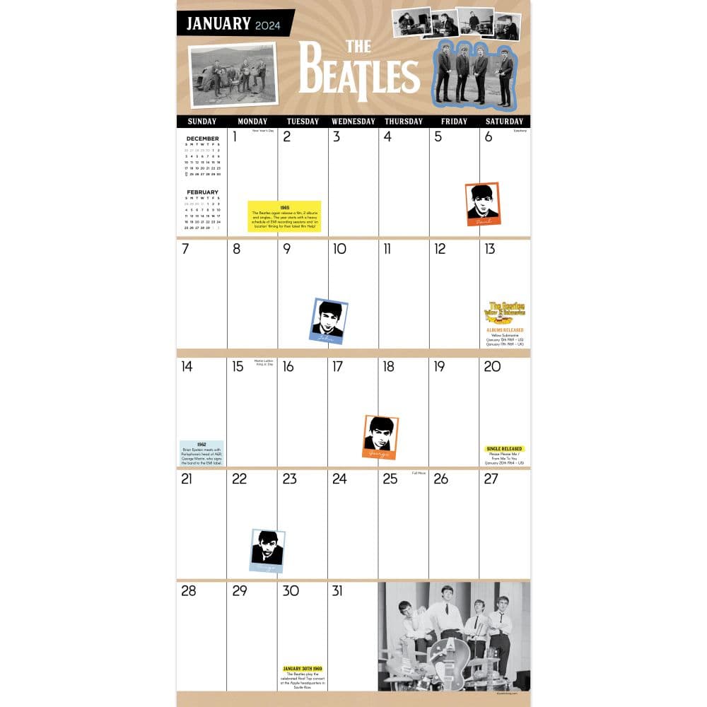 Beatles: A Day in the Life 2024 Wall Calendar Second Alternate Image width=&quot;1000&quot; height=&quot;1000&quot;
