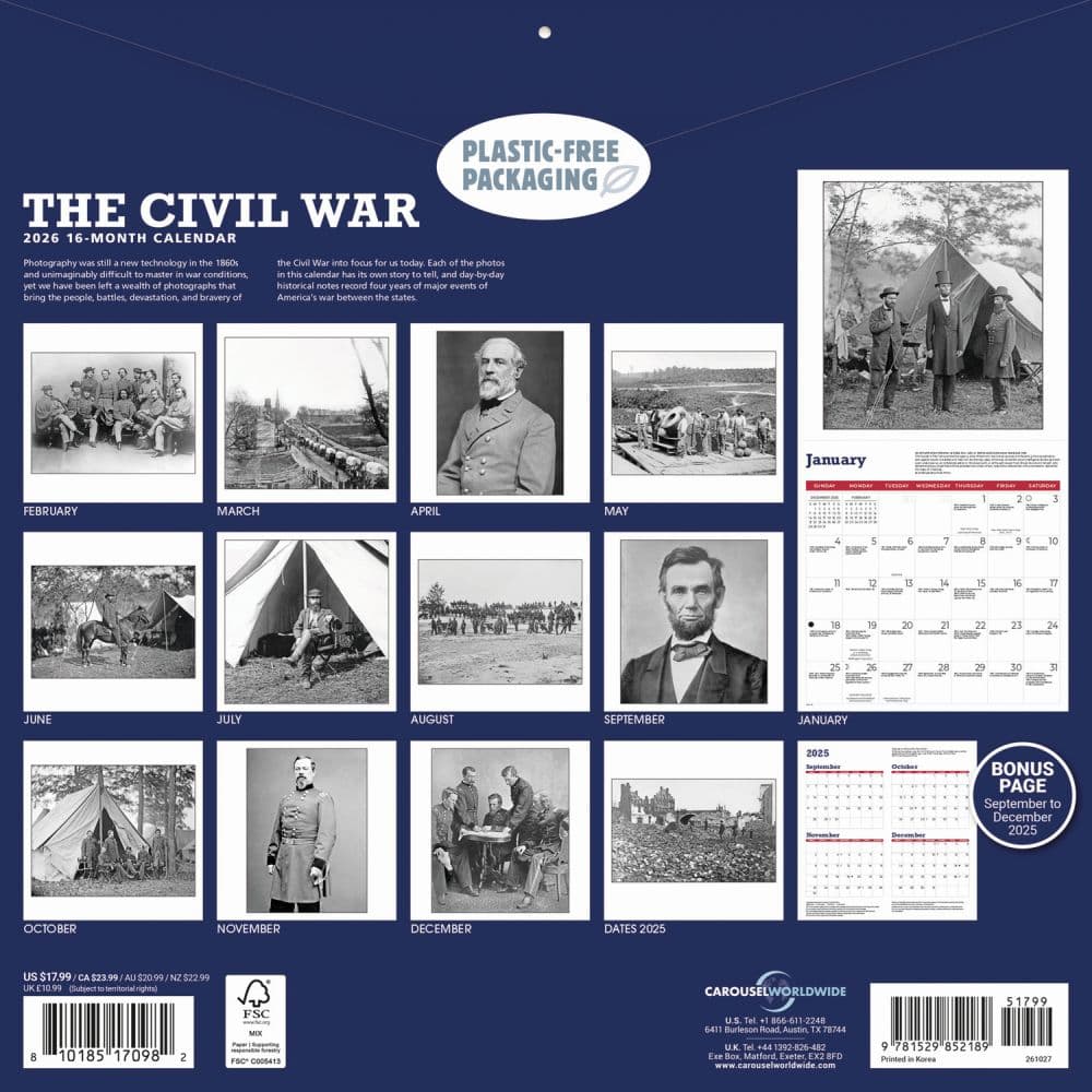 Civil War Chronology 2026 Wall Calendar First Alternate Image