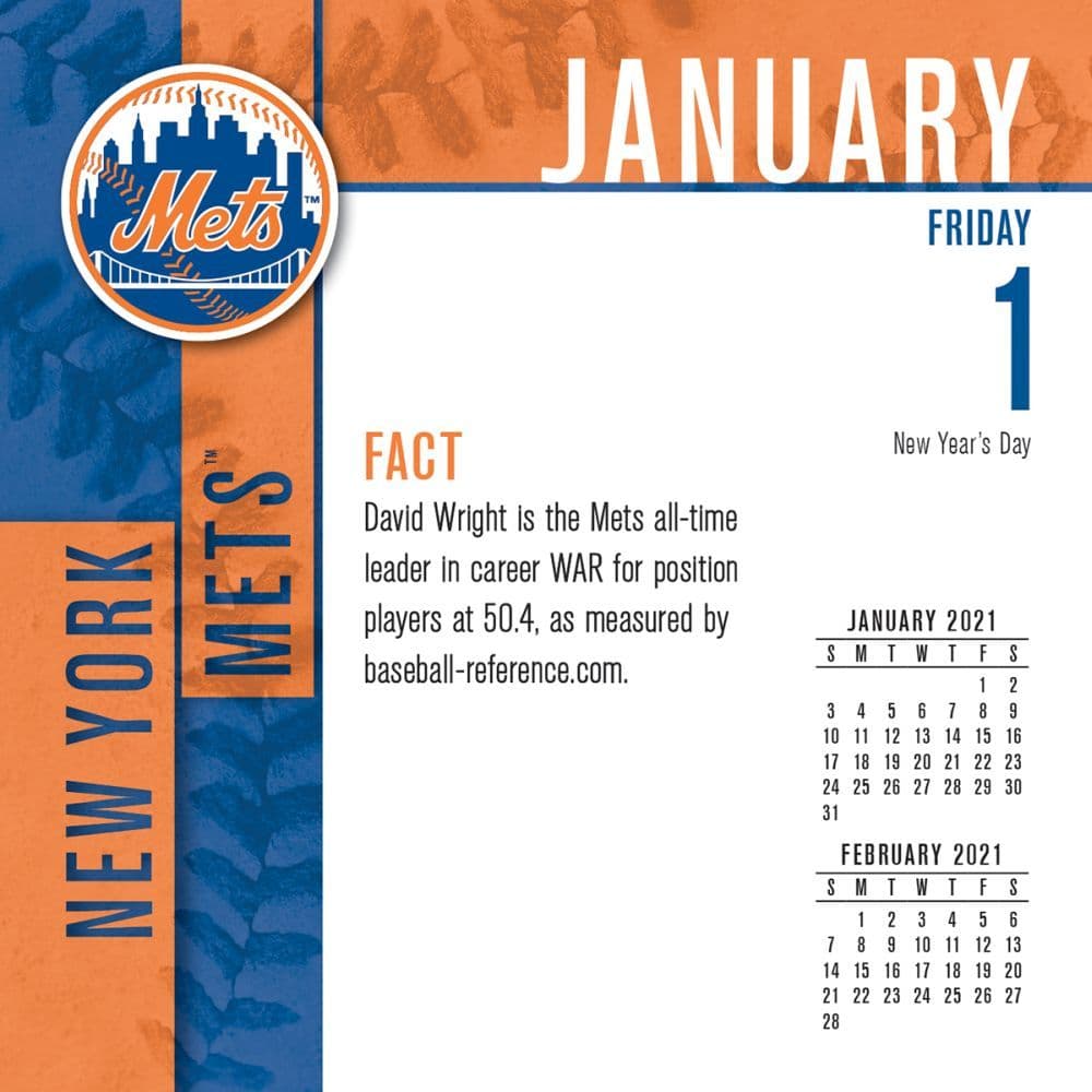 New York Mets 2021 Desk Calendar Calendars Com