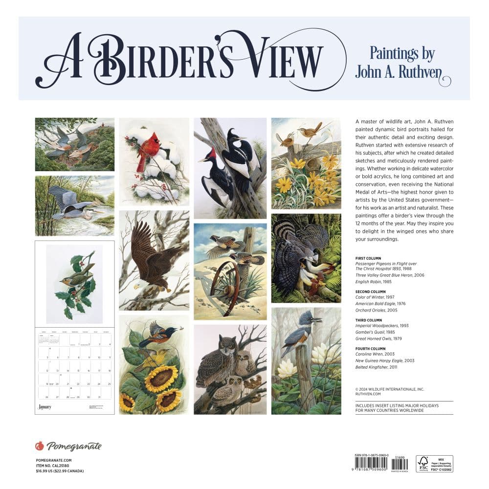 Birders View Ruthven 2025 Wall Calendar First Alternate Image width="1000" height="1000"