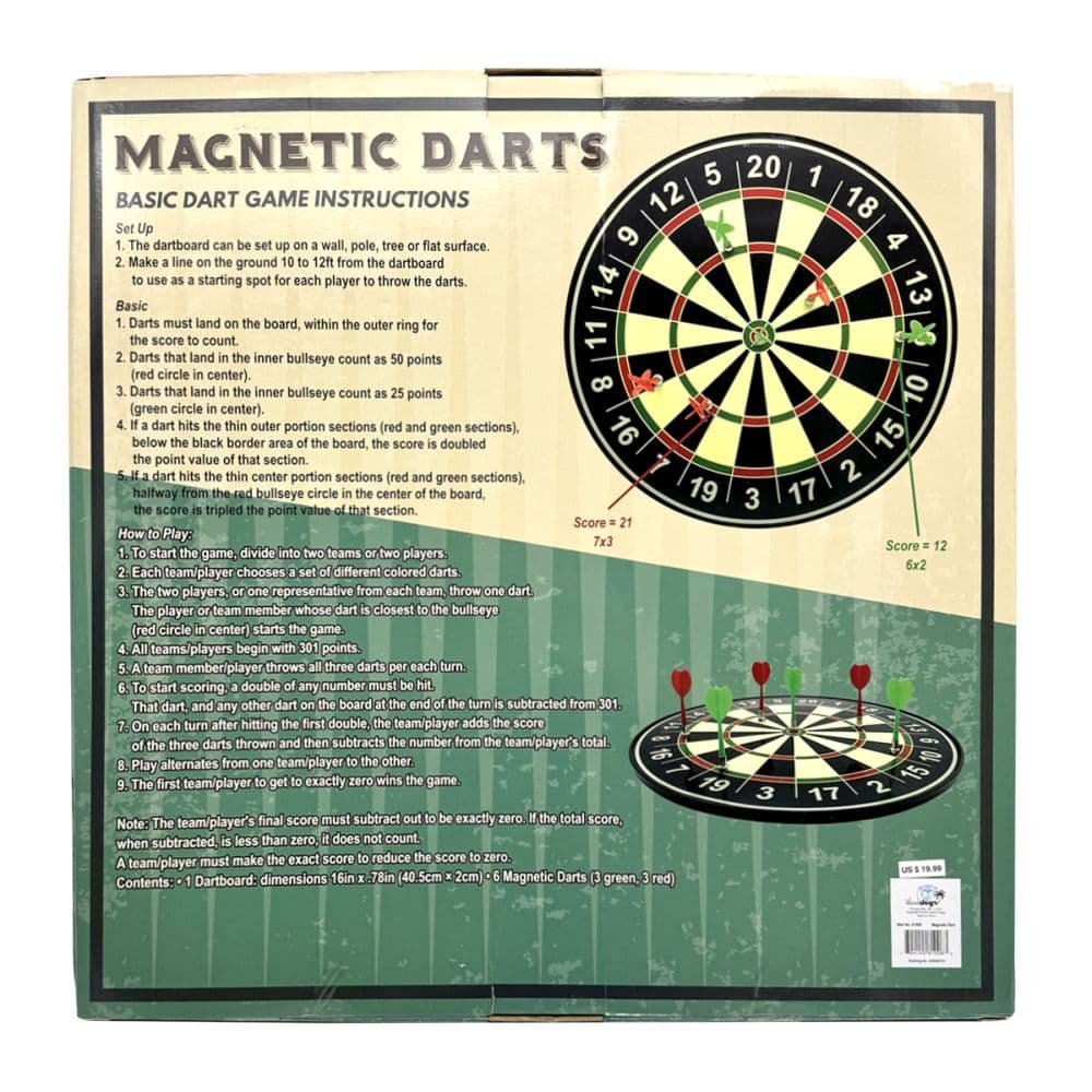 16 Inch Magnetic Dartboard back of box