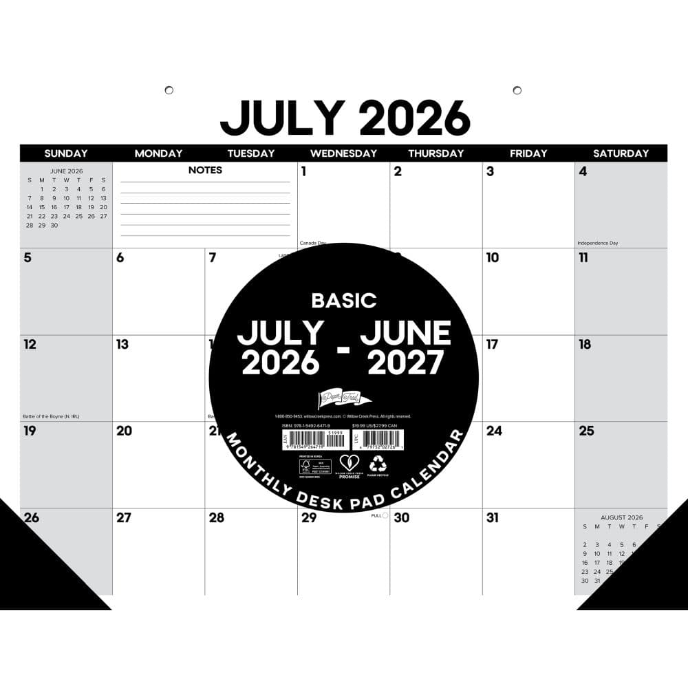 image Basic Academic 2027 Monthly Desk Pad