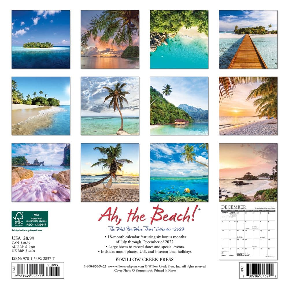 Ah The Beach 2023 Mini Wall Calendar - Calendars.com