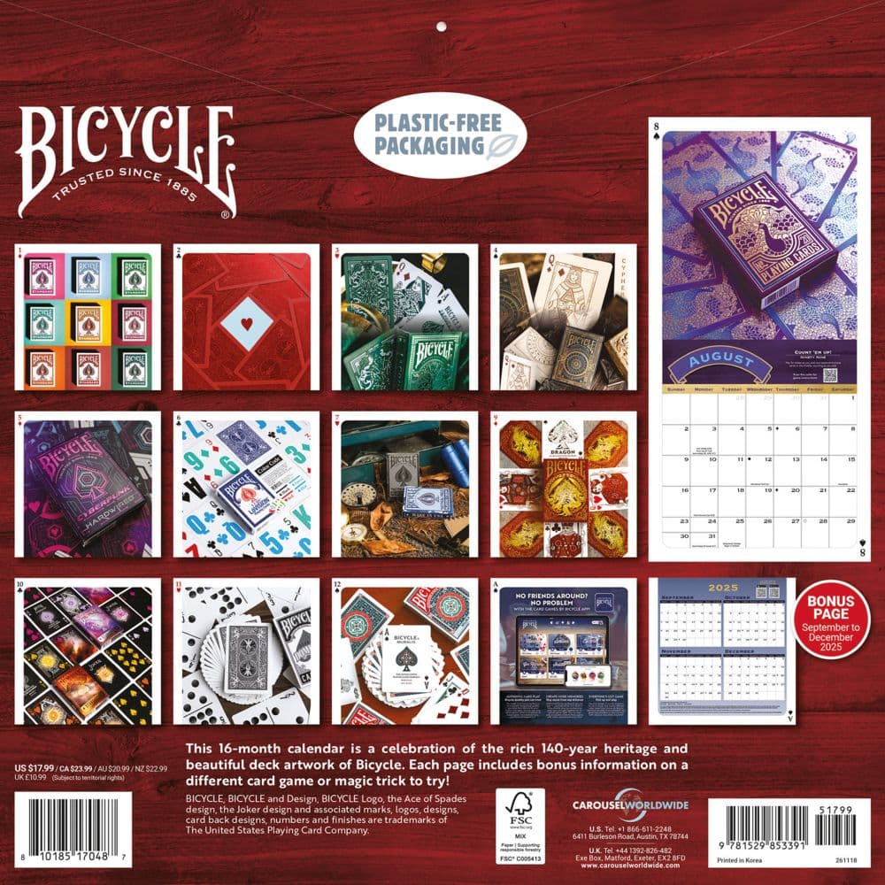 Bicycle Cards Art 2026 Wall Calendar First Alternate Image