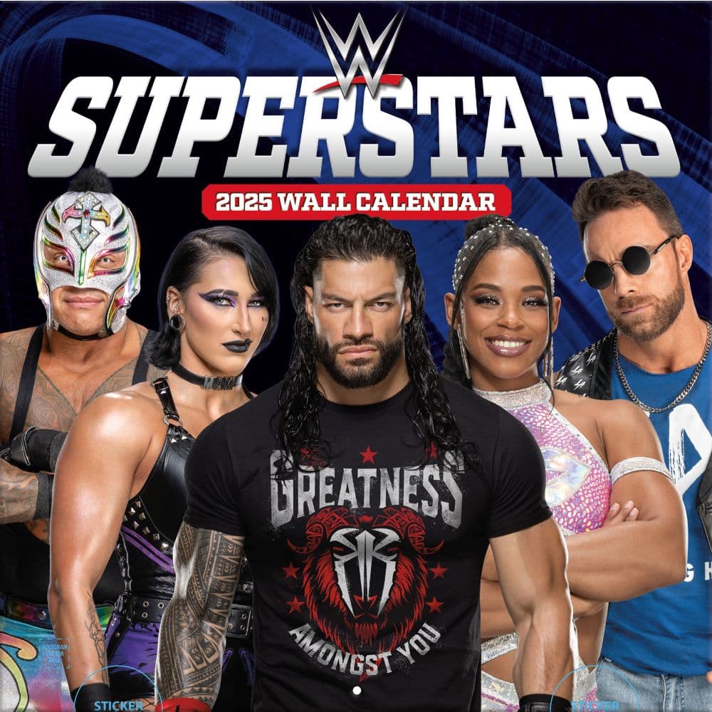 WWE Superstars 2025 Wall Calendar