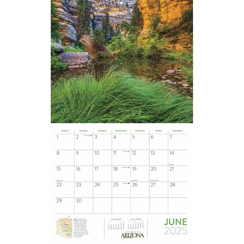 Arizona Highways Scenic 2025 Wall Calendar Interior 2