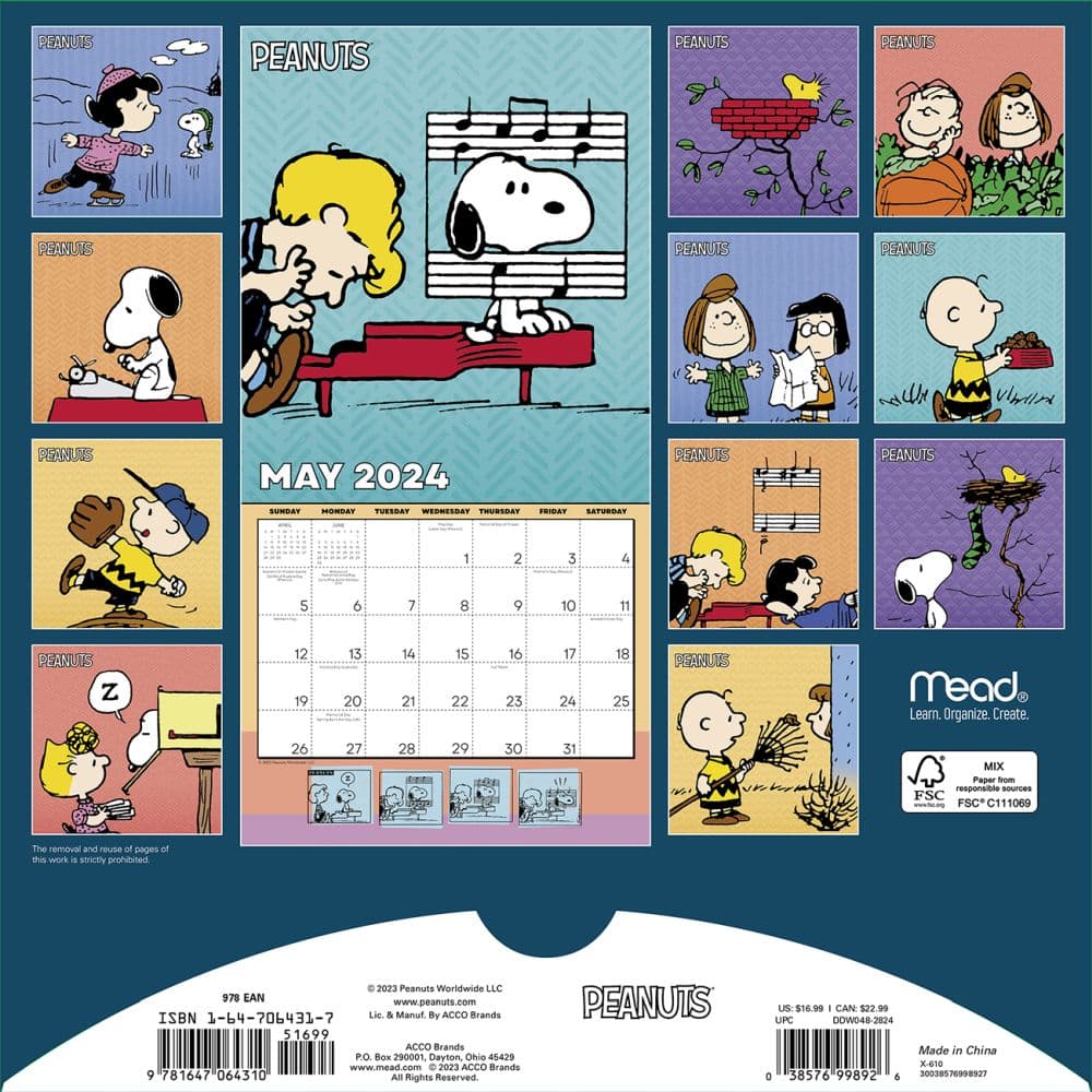 Peanuts 2024 Wall Calendar