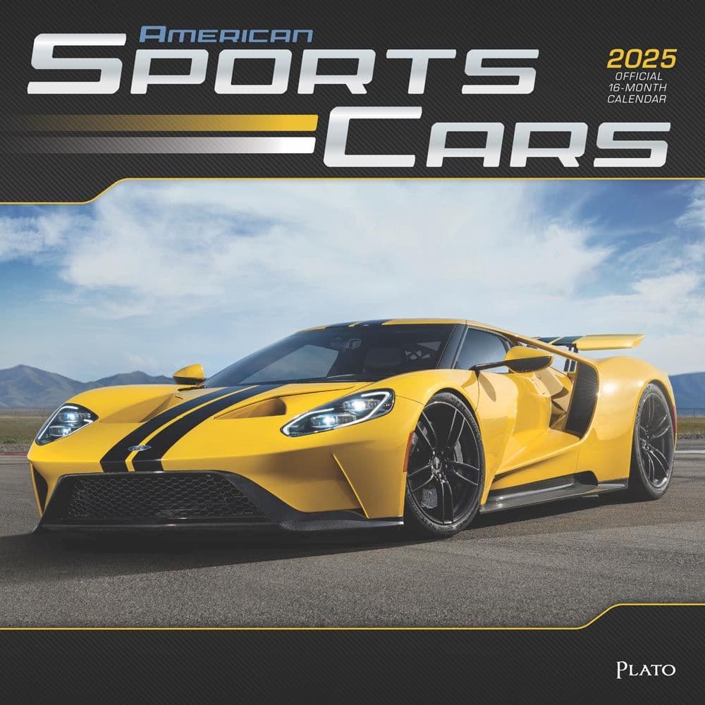 Sports Cars American Plato 2025 Wall Calendar