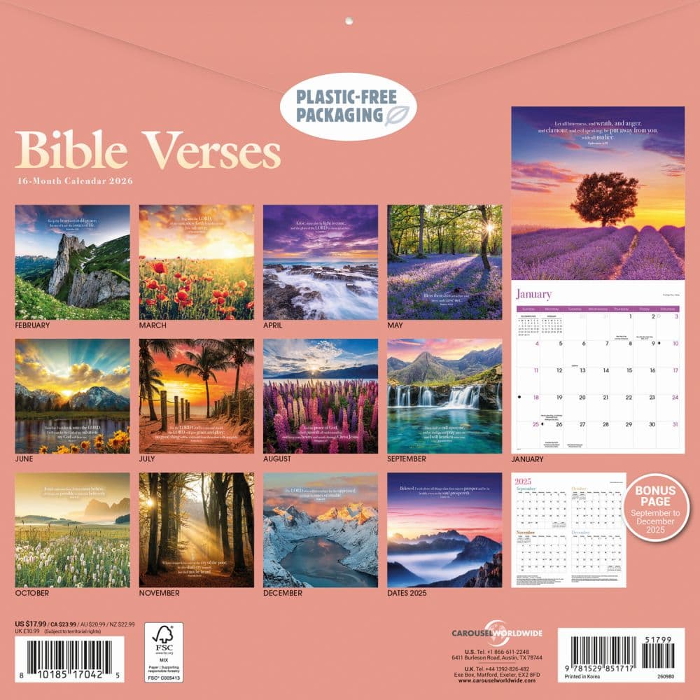 Bible Verses Photo 2026 Wall Calendar First Alternate Image