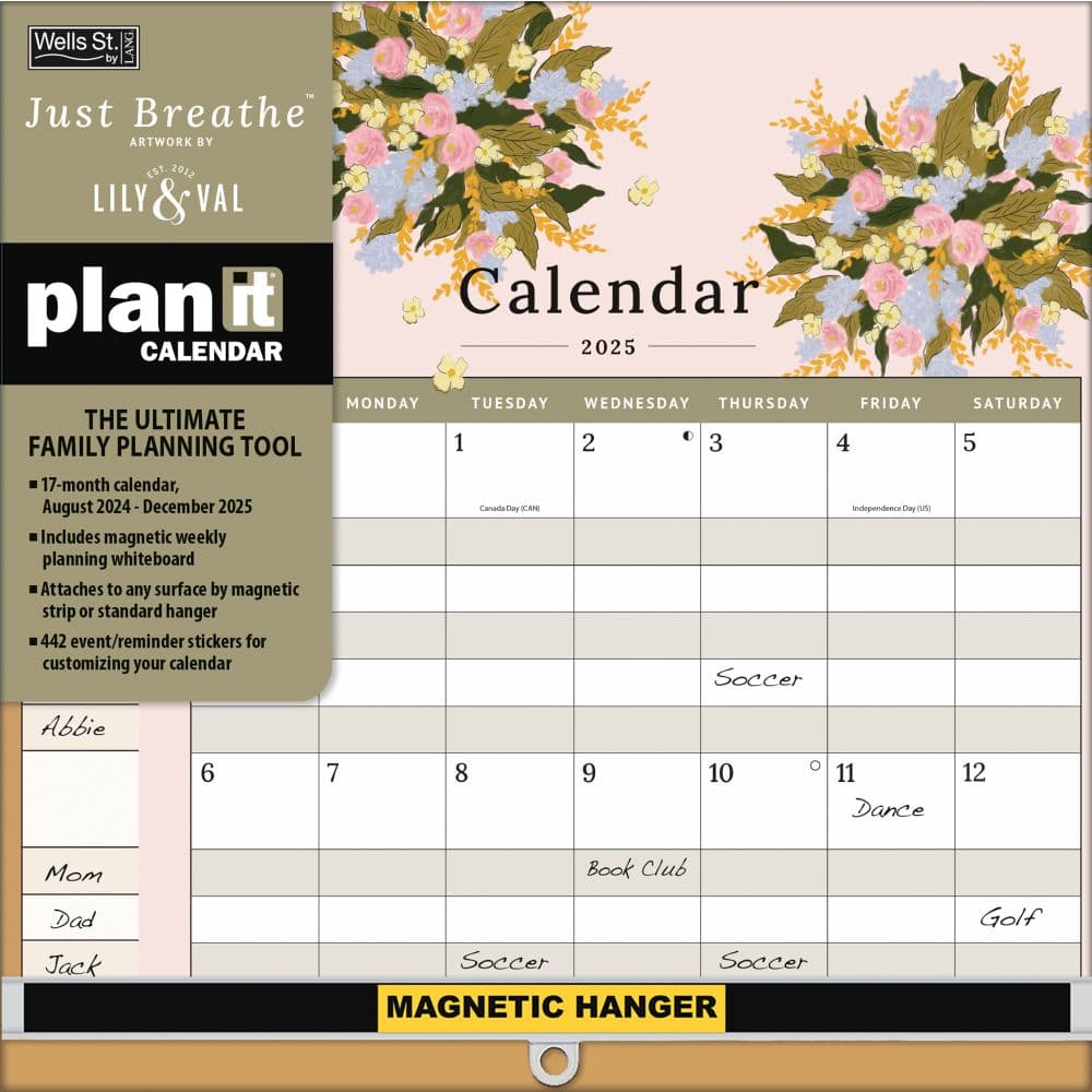 Just Breathe by Lily and Val 2025 Plan It Wall Calendar_Main Image