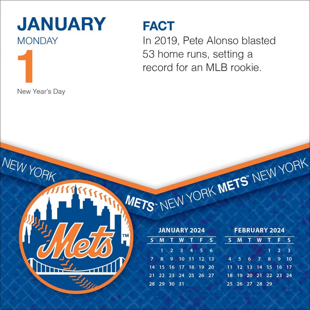 MLB New York Mets 2024 Desk Calendar Second Alternate Image width=&quot;1000&quot; height=&quot;1000&quot;