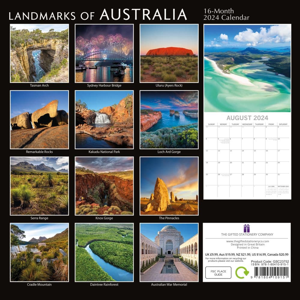 Landmarks of Australia 2024 Wall Calendar First Alternate Image width=&quot;1000&quot; height=&quot;1000&quot;